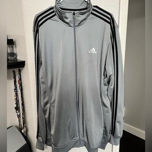 Silver Men’s Adidas Track Jacket. Size: XL-T